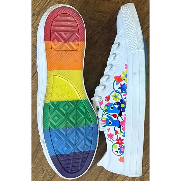 Converse Chuck Taylor All Star CTAS Ox Low Pride White/Multi/Rainbow Men's 11 Wm - Picture 1 of 13